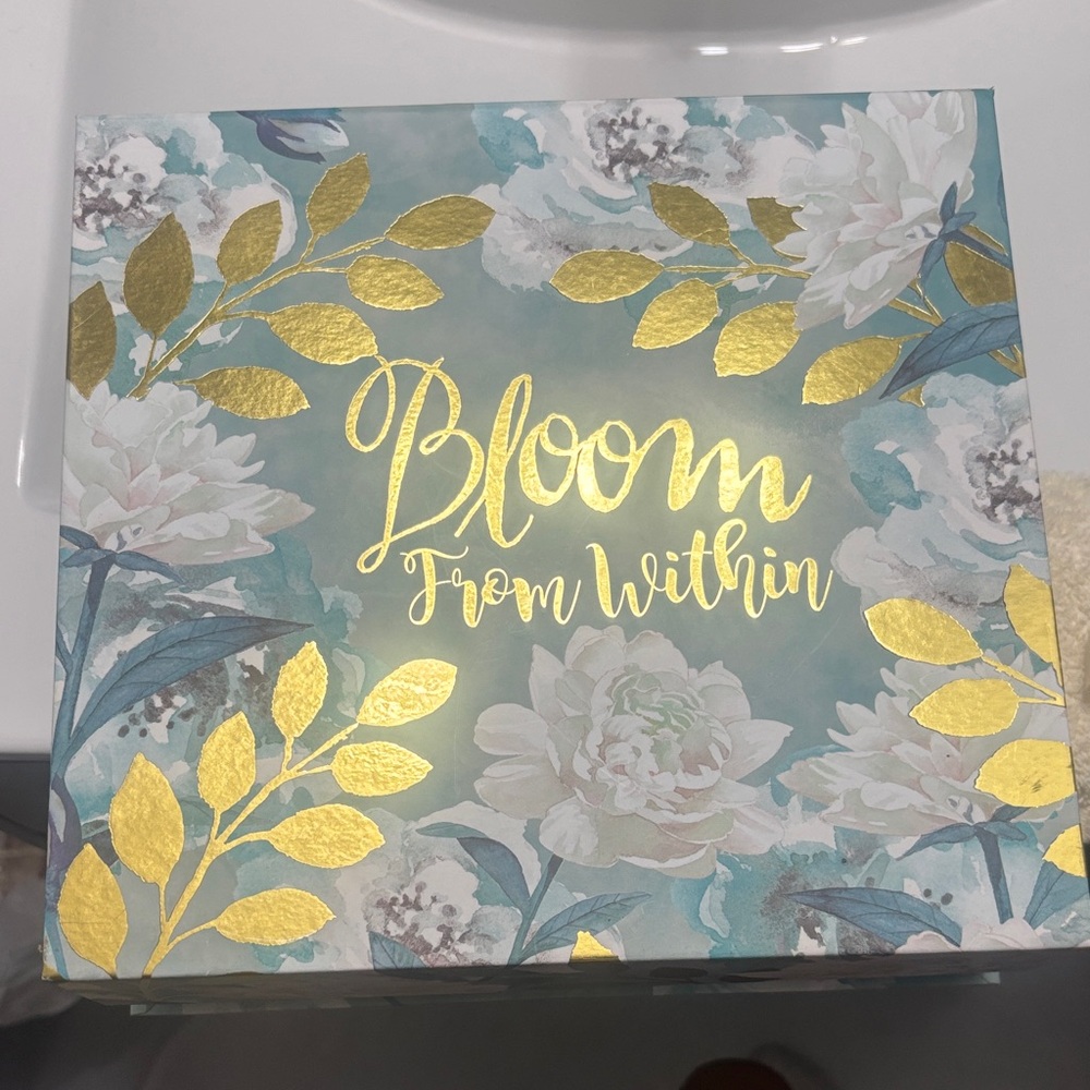 Floral Decorative Box with Gold Accents - Picture 2 of 6